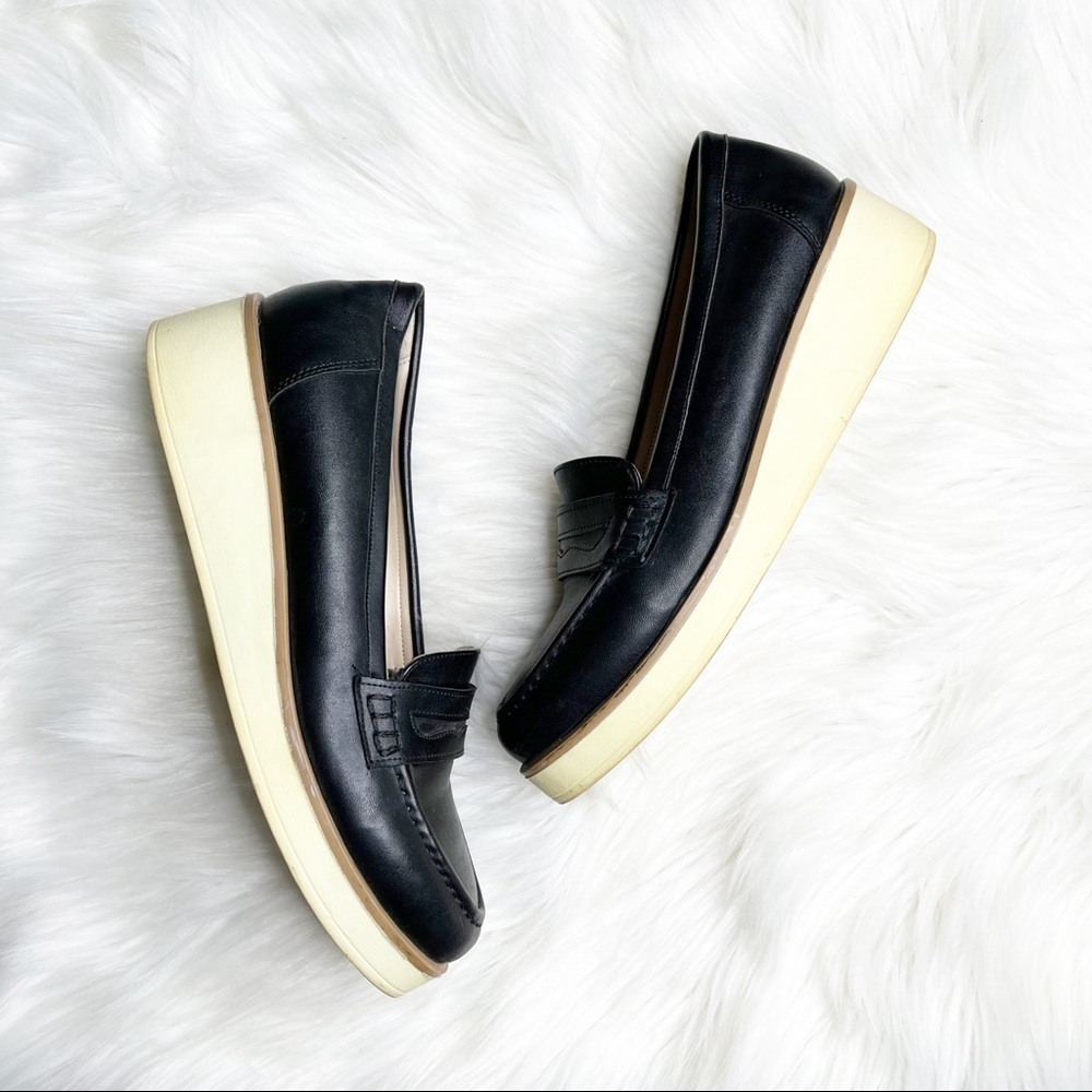 Pernice Black Tan Platform Oxford Loafers Size 39